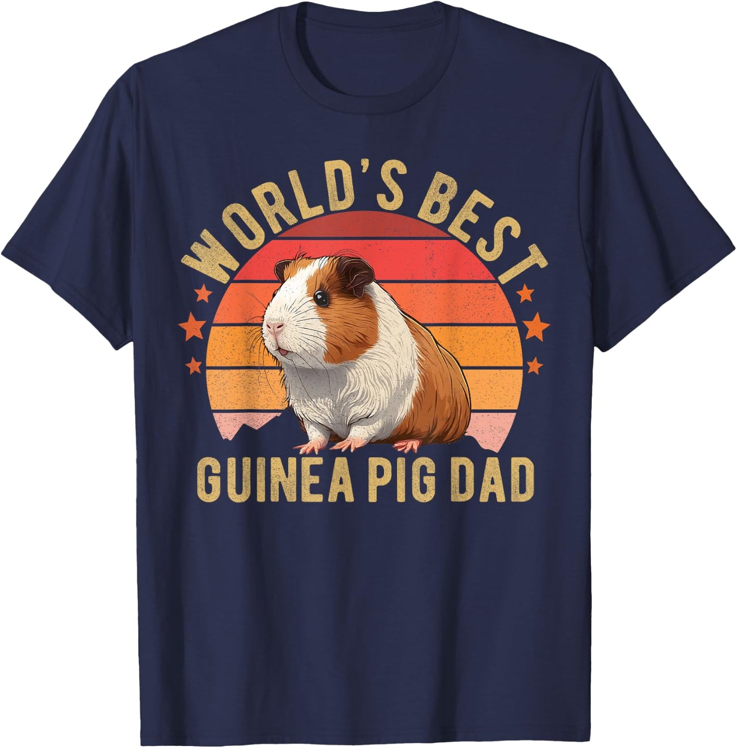 Guinea Pig Shirt Worlds Best Guinea Pig Dad Furry Potato T-Shirt - T-Shirt | Navy