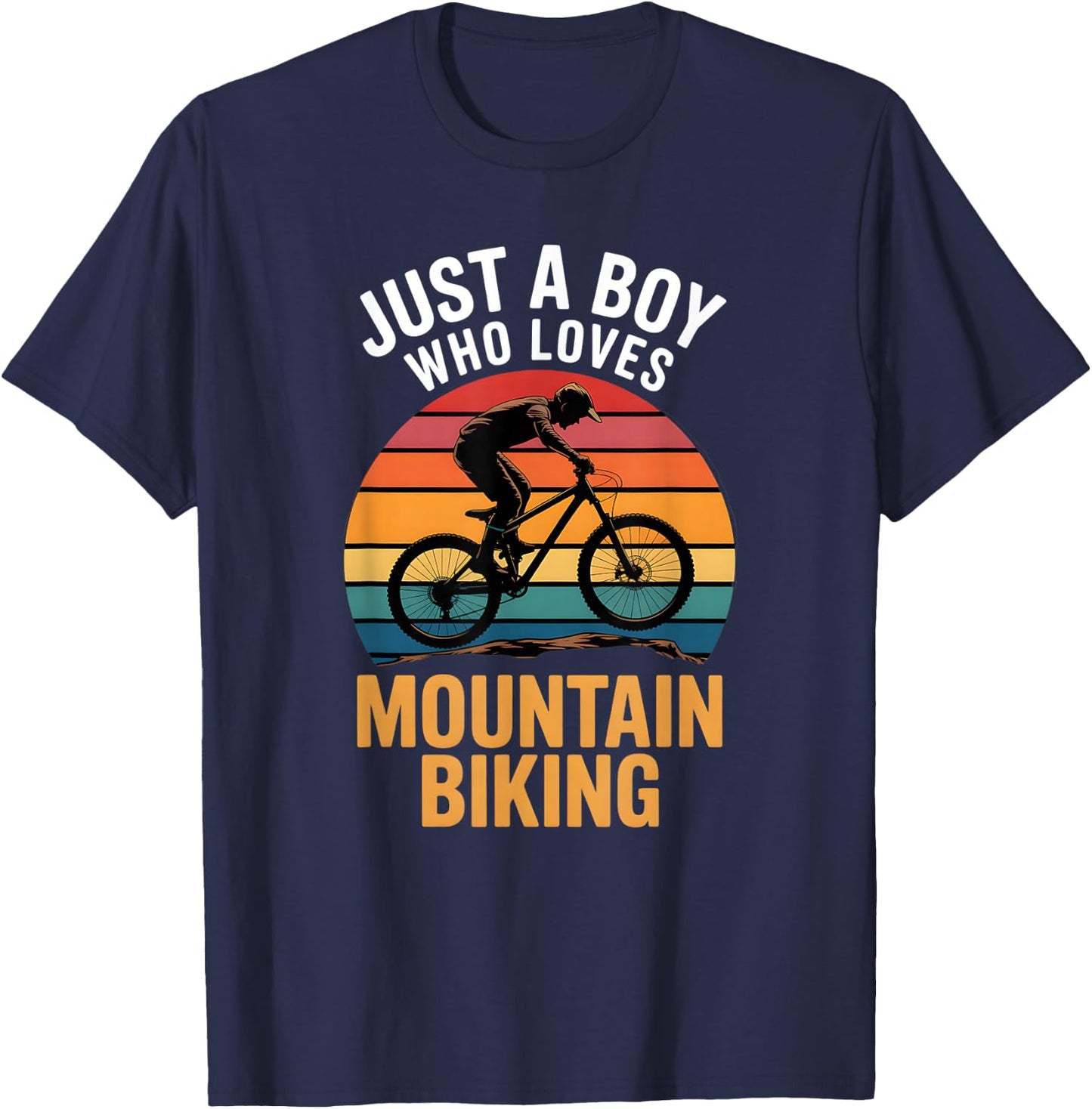 Boys Mountain Biking T-Shirt - T-Shirt | Navy
