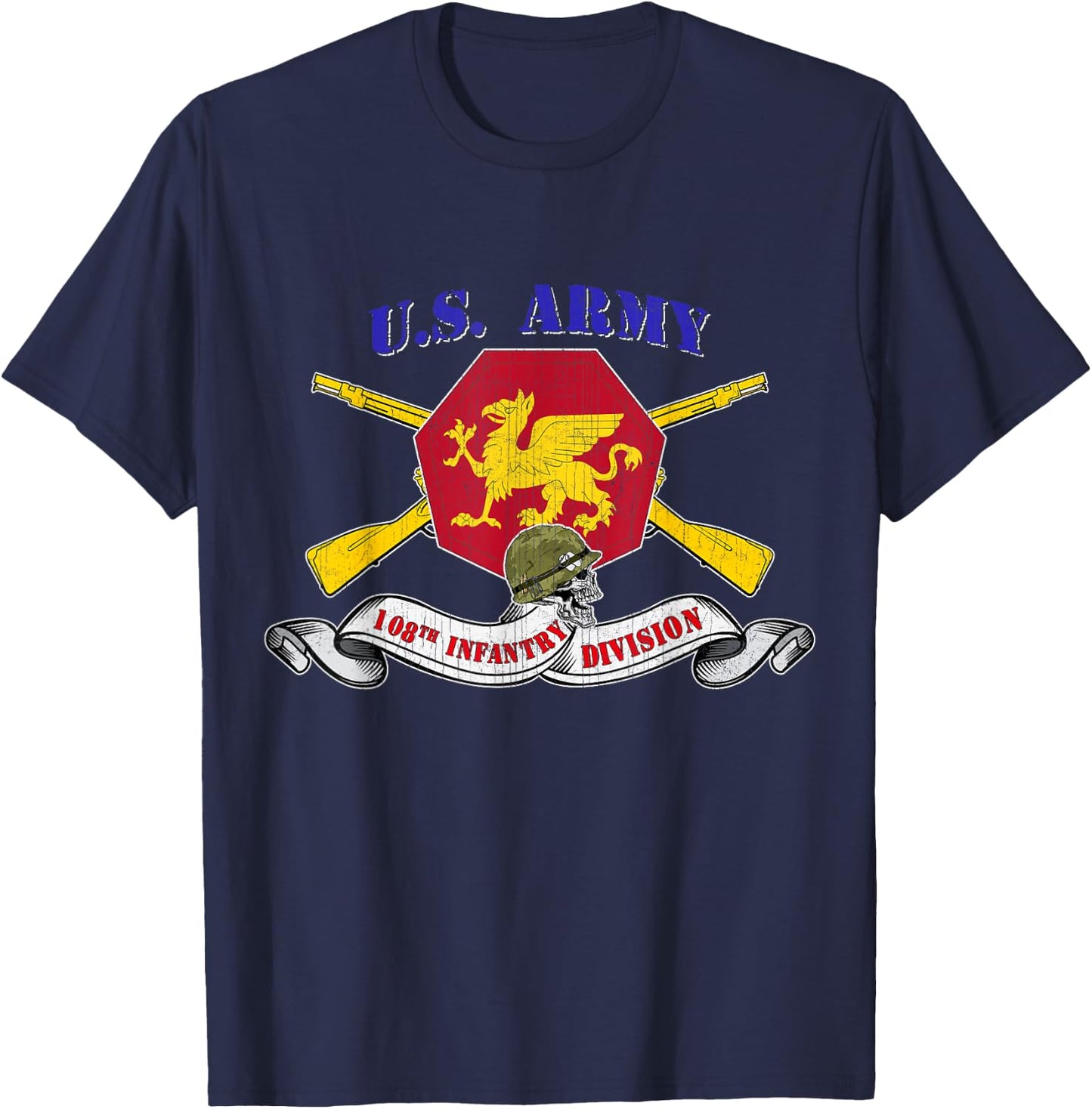 108th Infantry Division 108th ID Veteran Vintage Gifts T-Shirt - T-Shirt | Navy