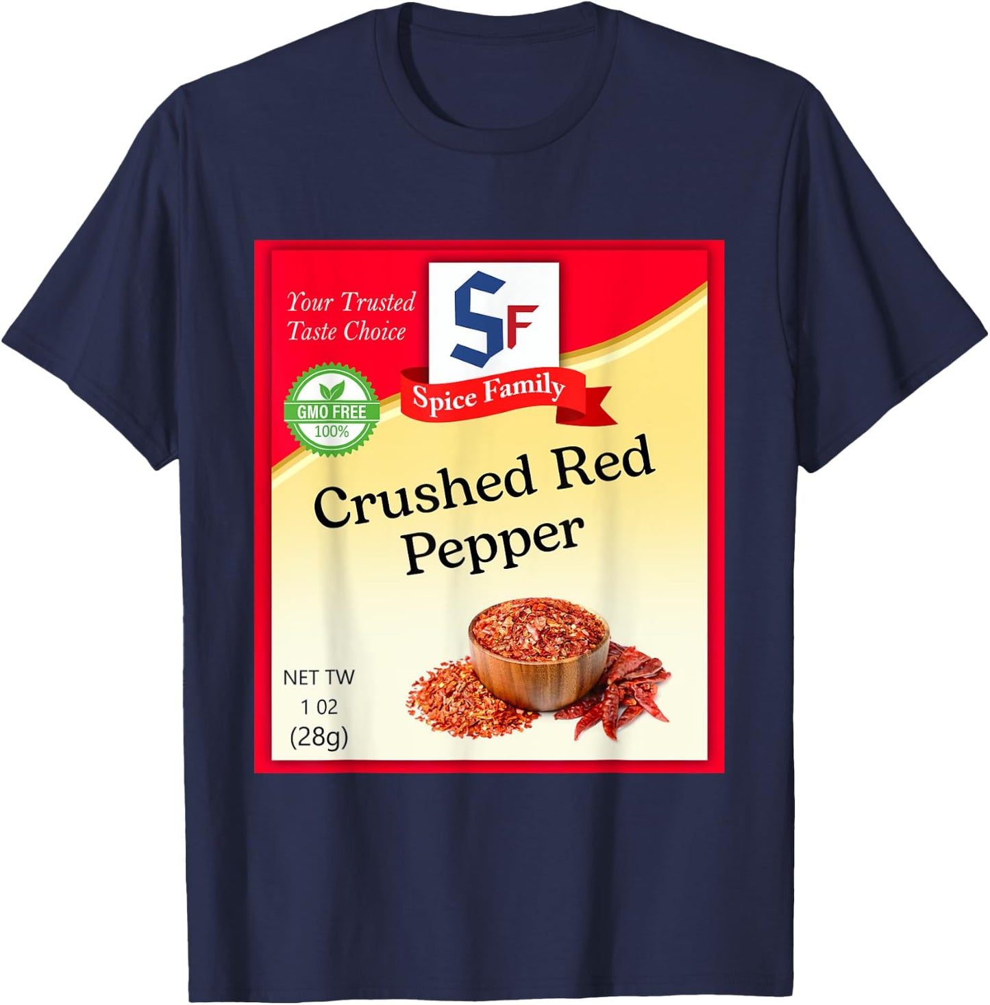 Crushed Red Pepper Condiment Costume Holiday Spice Costumes T-Shirt - T-Shirt | Navy