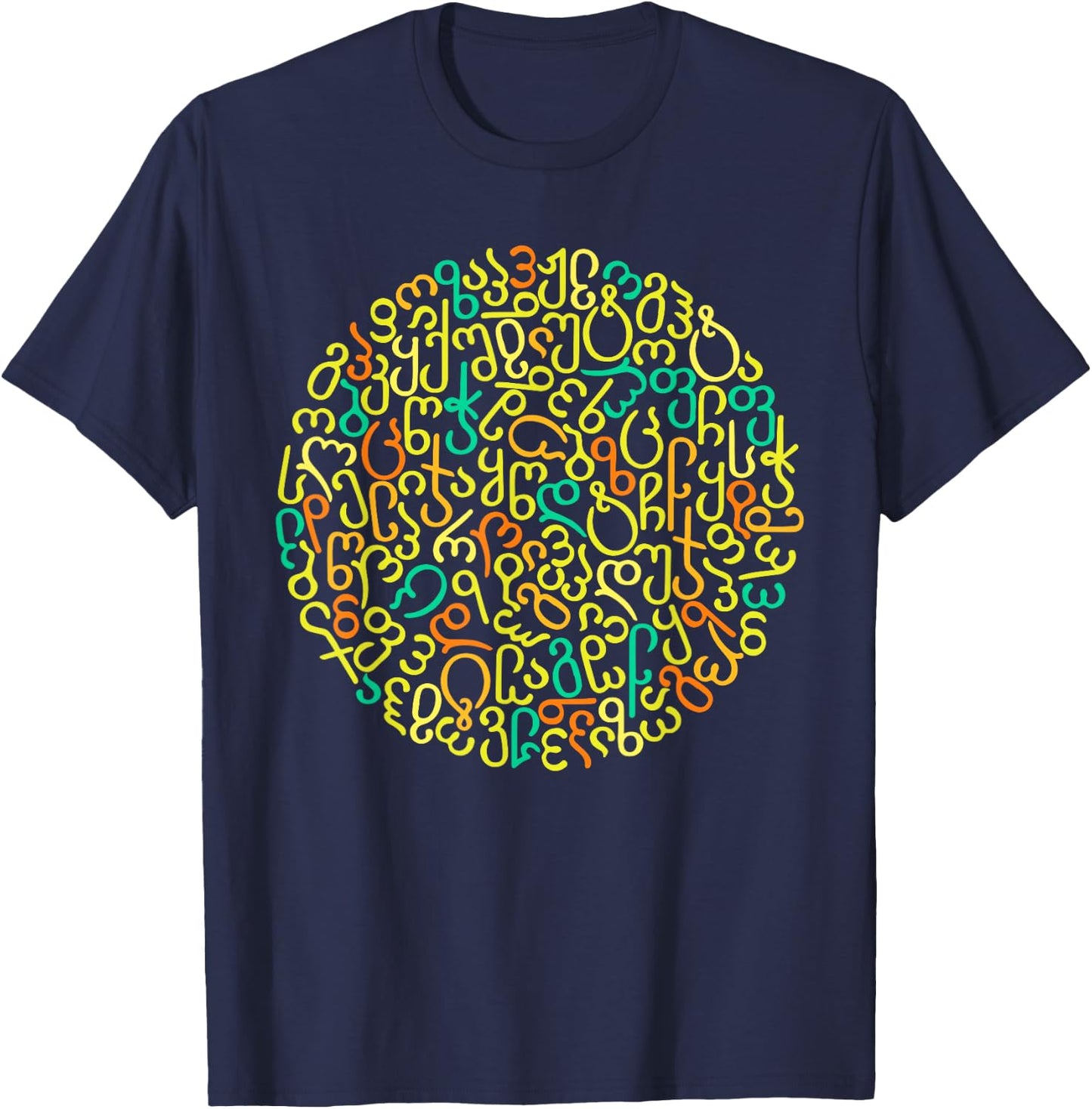 Georgische Alphabet Motiv Georgien T-Shirt - T-Shirt | Navy