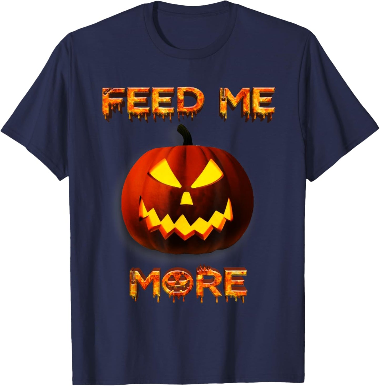 Halloween Feed Me More T-Shirt - T-Shirt | Navy