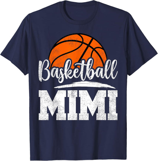 Basketball Mimi Basketball Player Game Day Mother's Day T-Shirt - T-Shirt | Navy