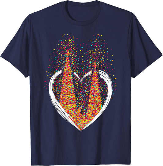 Cologne Cathedral Confetti in the Heart Carnival for Cologne Alaaf Cologne , black T-Shirt - T-Shirt | Navy