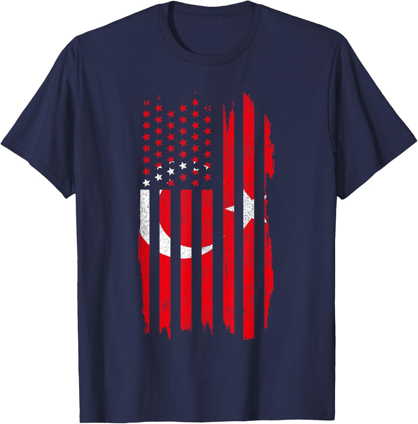 Turkey Pride Turkish American Flag Roots Heritage Turkiye T-Shirt - T-Shirt | Navy