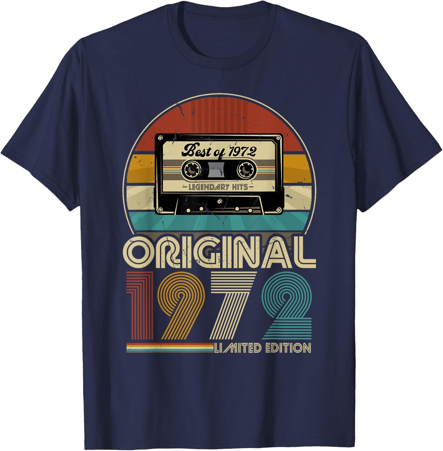 1972 Vintage 50. Geburtstag Retro Vintage Männer Frauen T-Shirt - T-Shirt | Navy