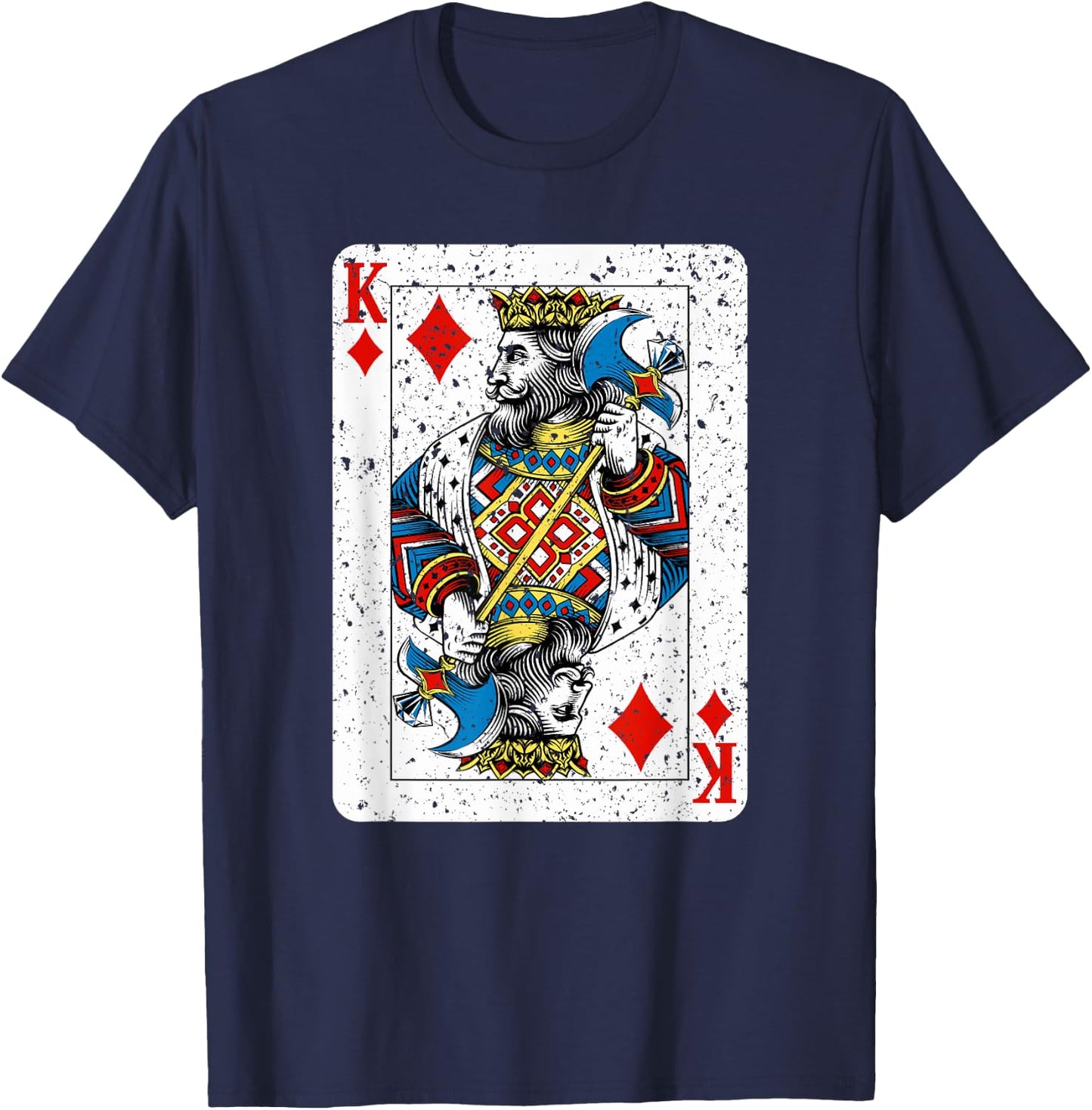 King of Diamonds Deck of Playing Cards Vintage Retro Style T-Shirt - T-Shirt | Navy