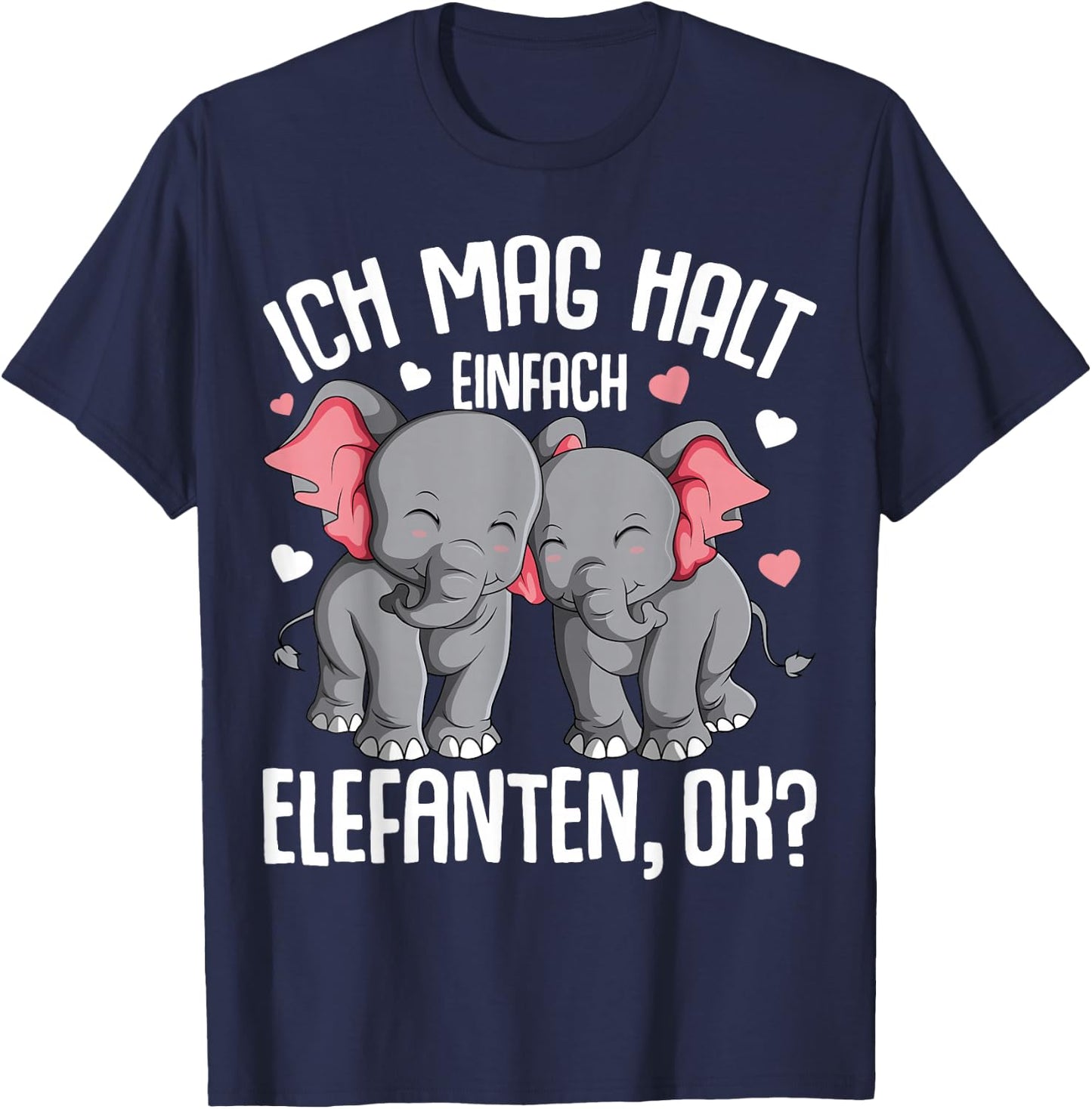 Ich mag halt Elefanten Damen Kinder T-Shirt - T-Shirt | Navy