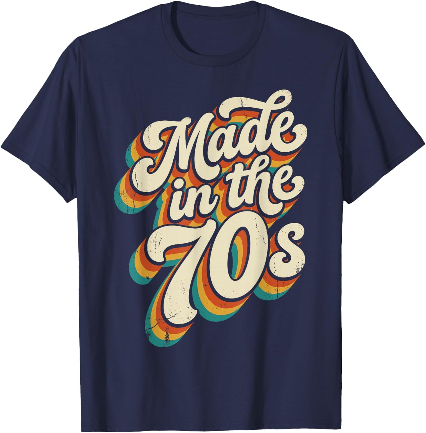 Made in The 70s Disco Party Costume T-Shirt - T-Shirt | Navy