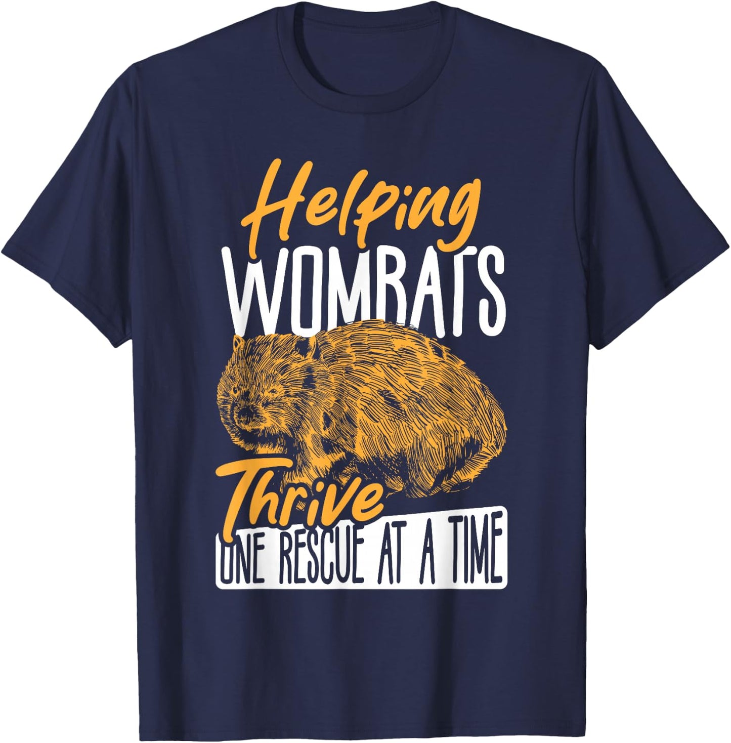 Helping Wombats Thrive, One Rescue at a Time Wombat Rescue T-Shirt - T-Shirt | Navy