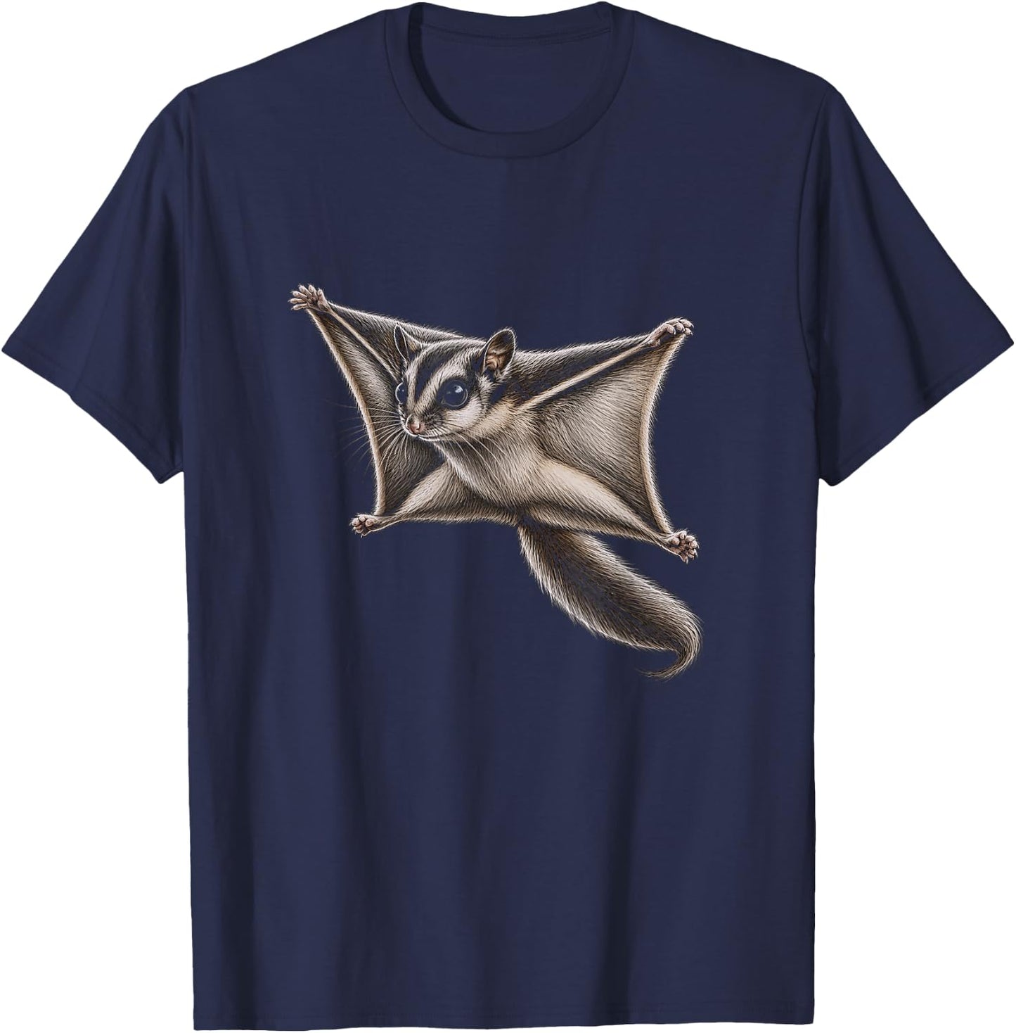 Flying Squirrel Graphic Artwork Design T-Shirt - T-Shirt | Navy