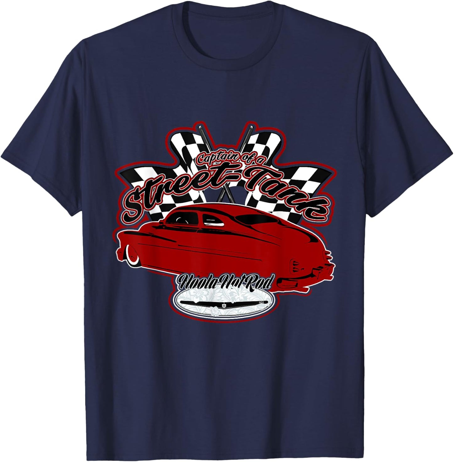 40s Leadsled,Lead Sled,top,chopped Mercury,Hot Rod,Clip Art T-Shirt - T-Shirt | Navy
