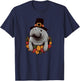 Thanksgiving Manatee Pilgrim Hat Sea Cow Autumn Fall T-Shirt - T-Shirt | Navy