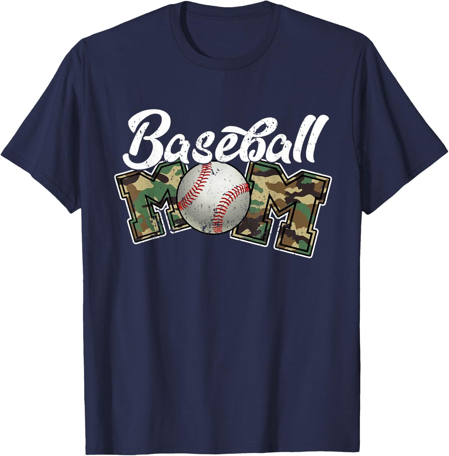 Softball Baseball Mom Camo Color Mother's Day Shirt T-Shirt - T-Shirt | Navy