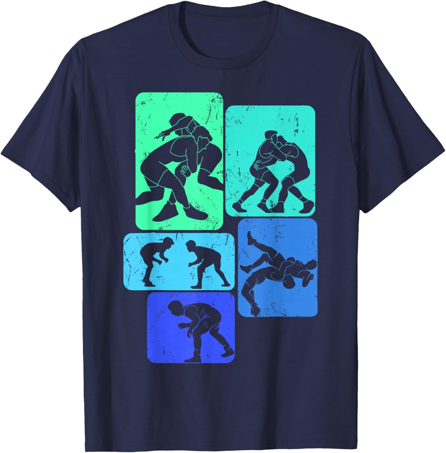 Wrestling Wrestling Child Man , Black, S T-Shirt - T-Shirt | Navy