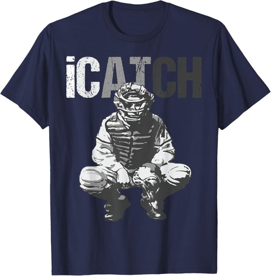 iCatch Baseball Player Catchers Catchers T-Shirt - T-Shirt | Navy