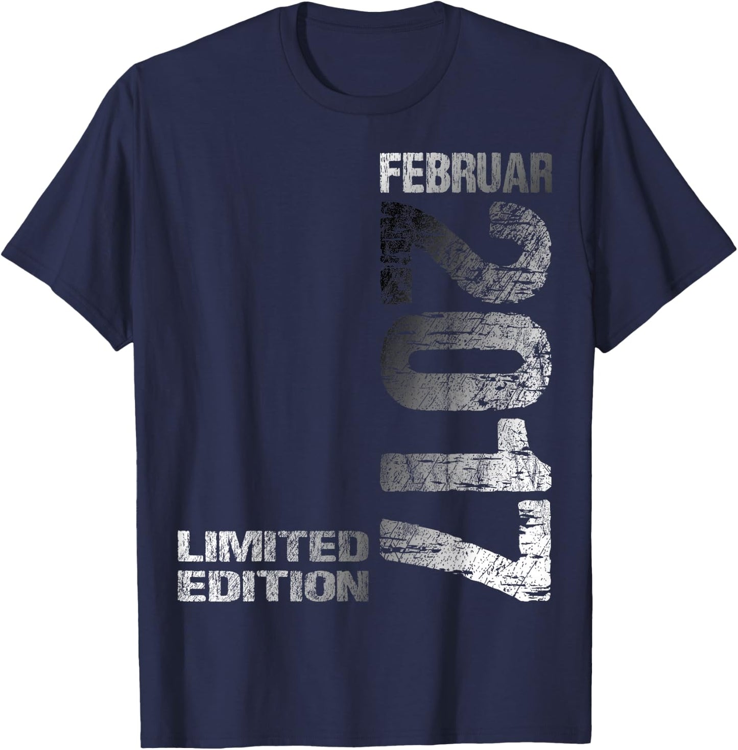 February 2017 Boy Girl 8th Birthday Limited Edition , black, S T-Shirt - T-Shirt | Navy