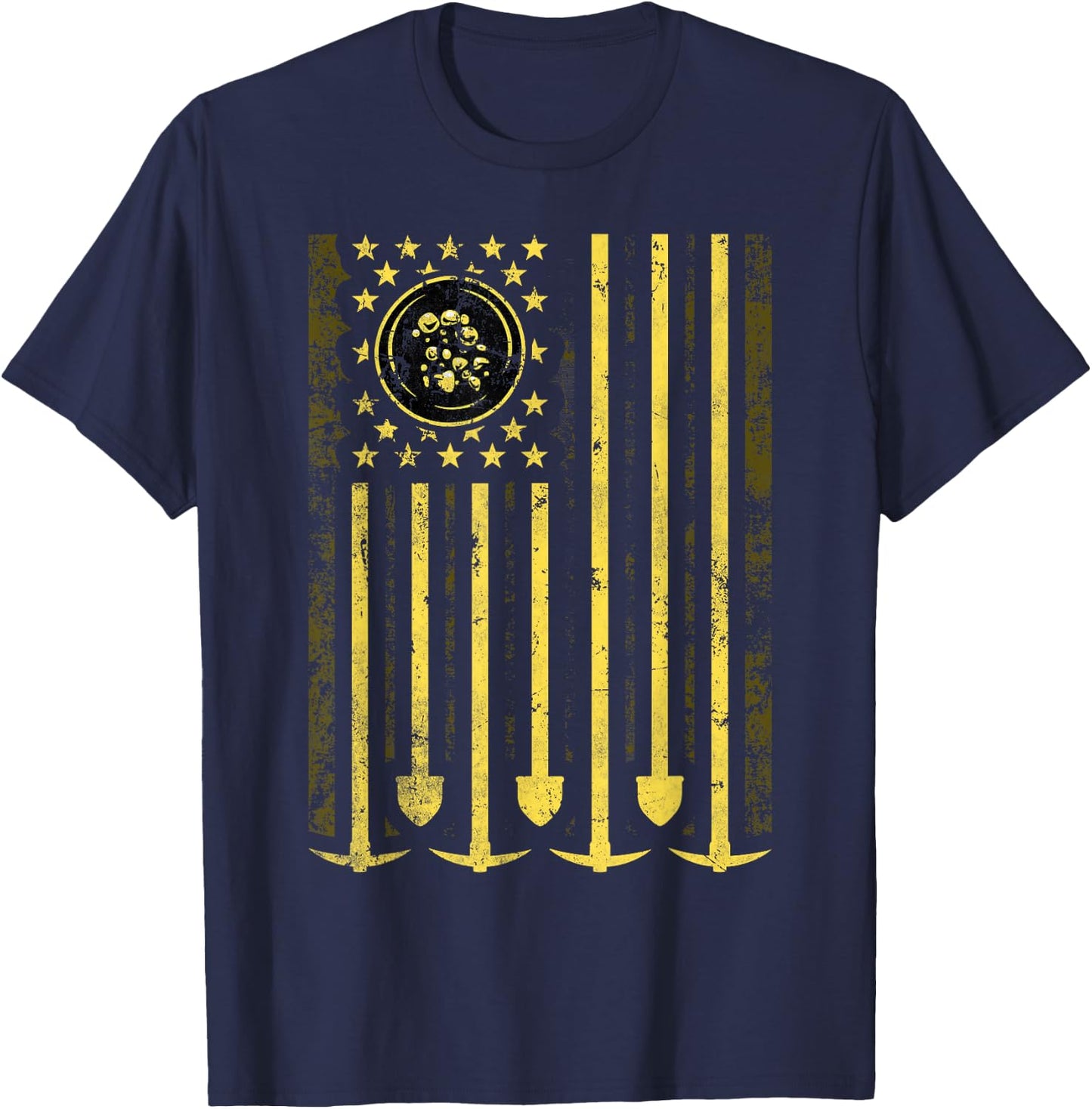 American Flag Gold Prospector Men T-Shirt - T-Shirt | Navy