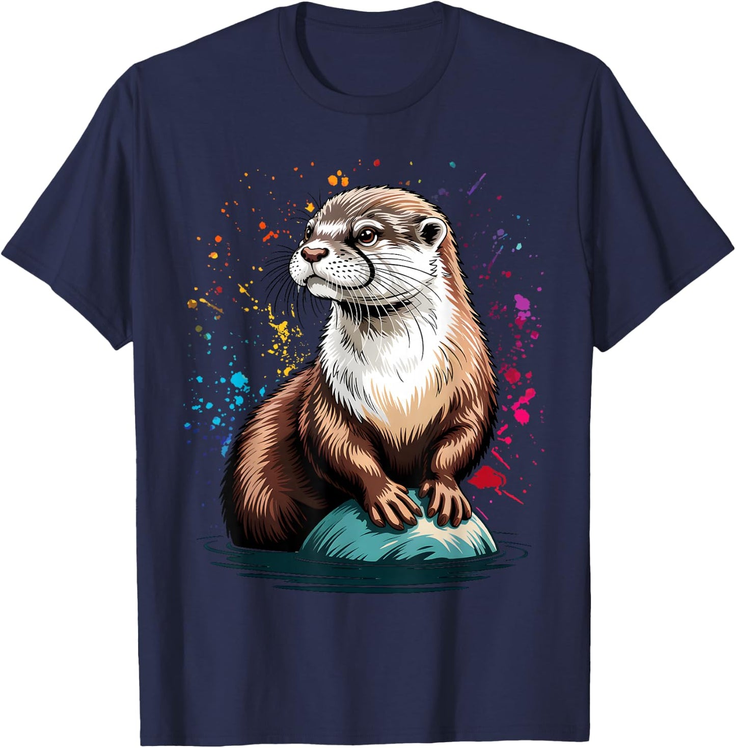 Cute Otter Face for Sea Lovers T-Shirt - T-Shirt | Navy