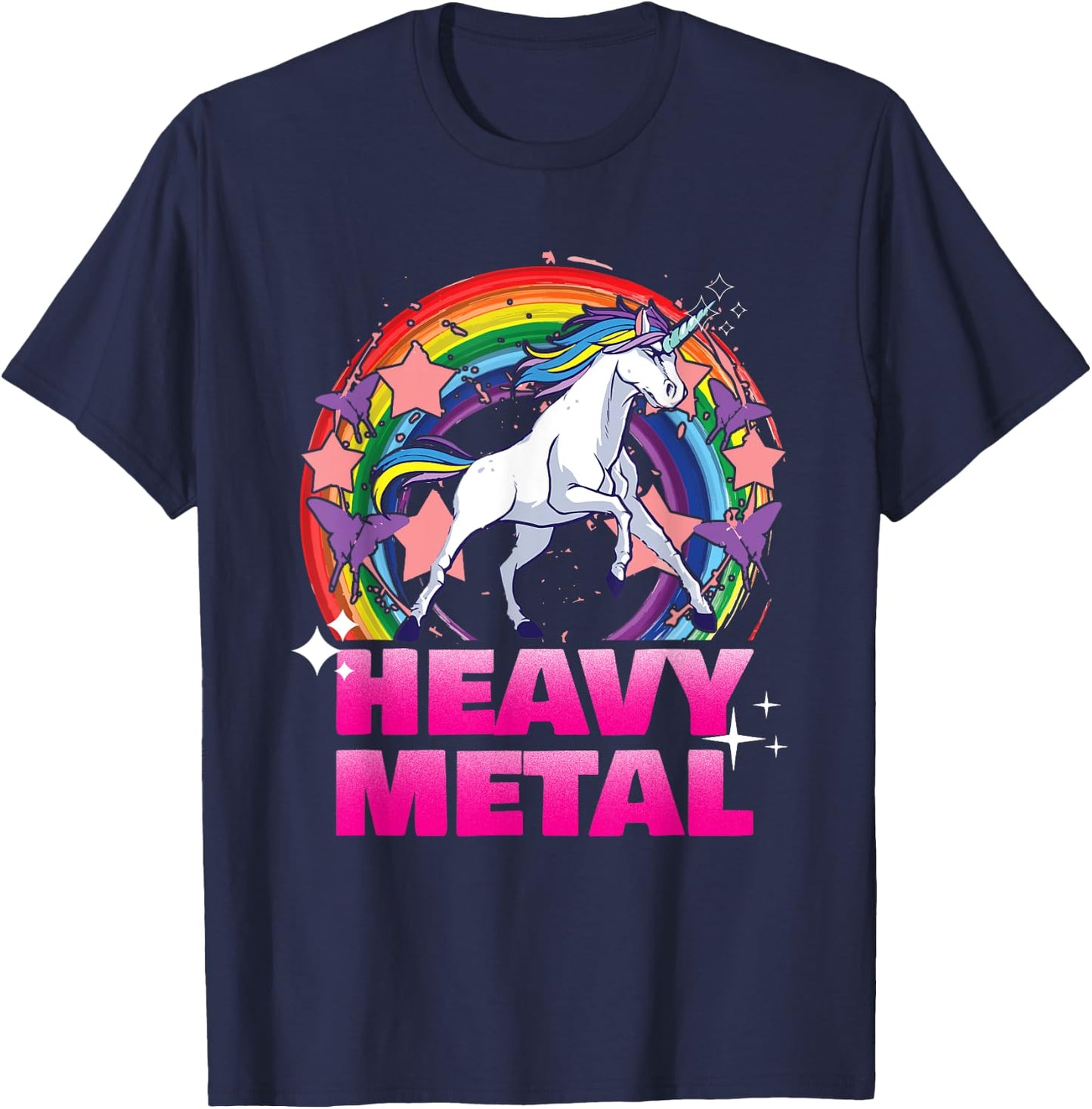 Unicorn Heavy Funny T-Shirt - T-Shirt | Navy