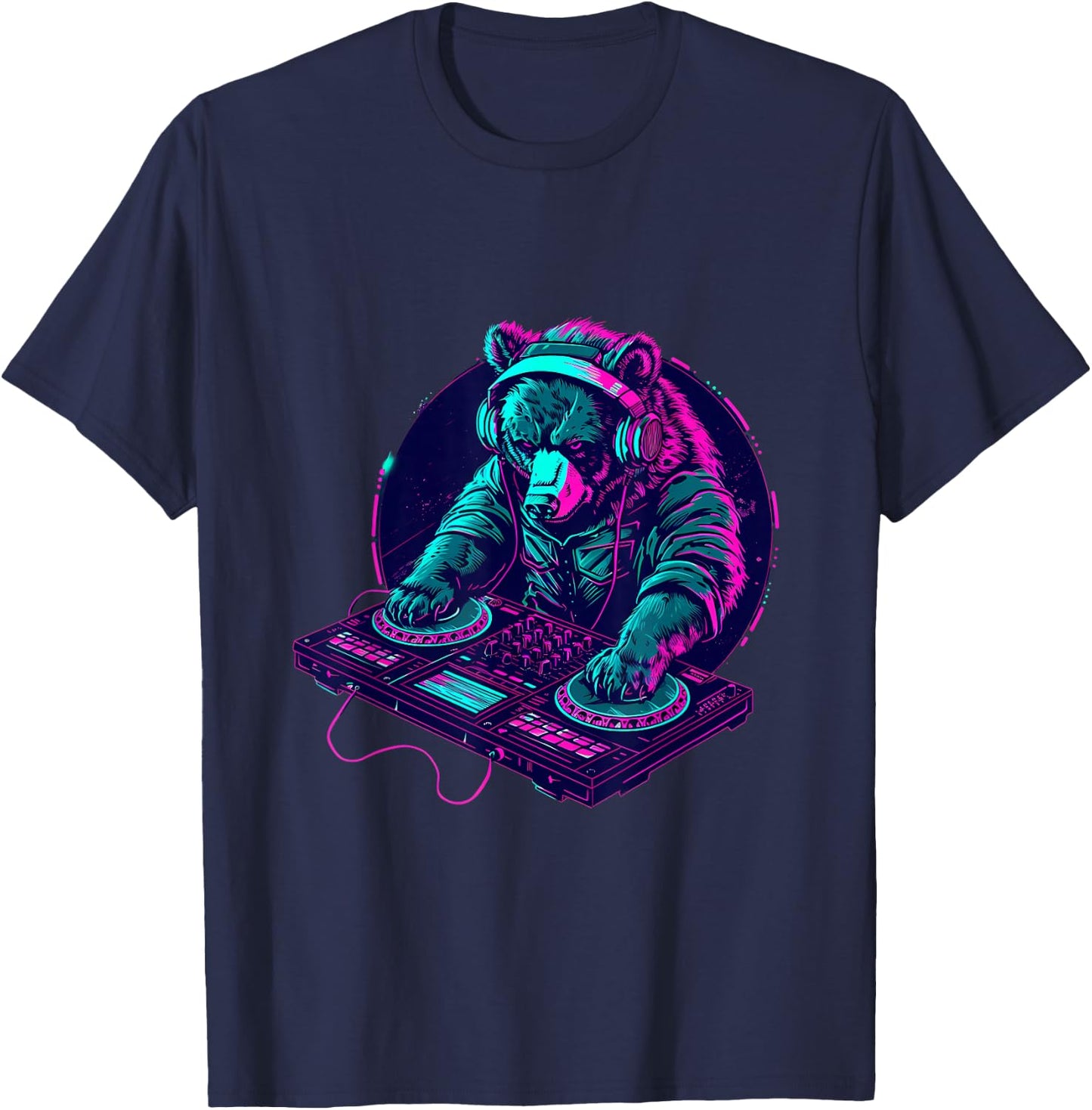 Bear DJ Turntable DJ Bear Music Producer Techno Beatmaker T-Shirt - T-Shirt | Navy