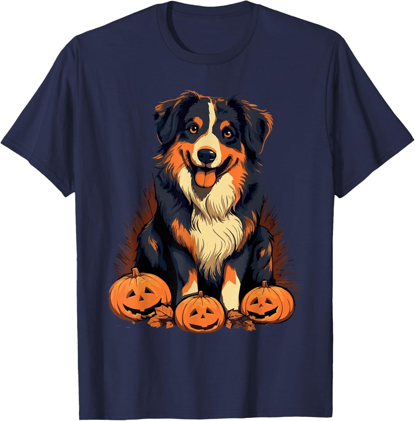 Australian Shepherd Halloween Aussie T-Shirt - T-Shirt | Navy
