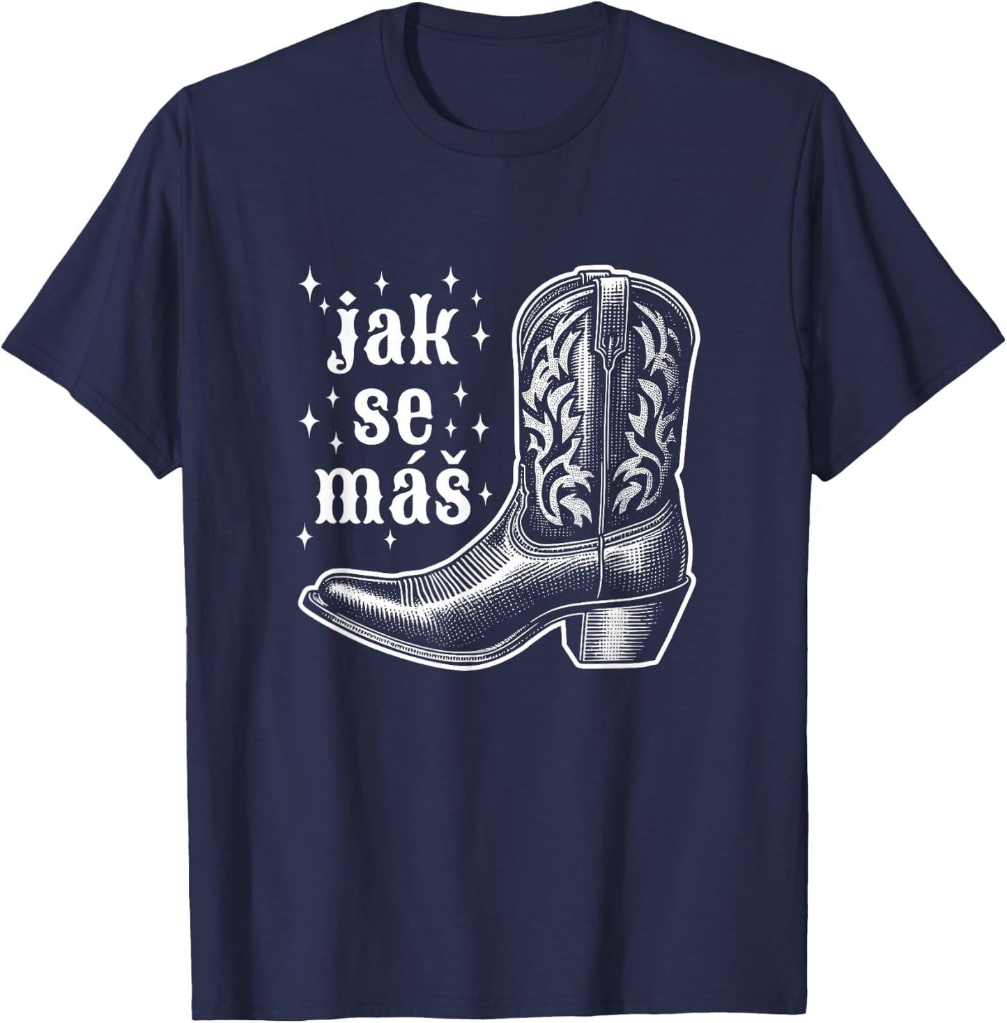 Jak Se Mas Czech Texan Boot T-Shirt - T-Shirt | Navy