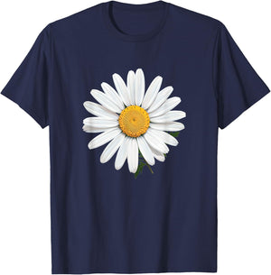 Schöne weiße Gänseblümchen T-Shirt - T-Shirt | Navy