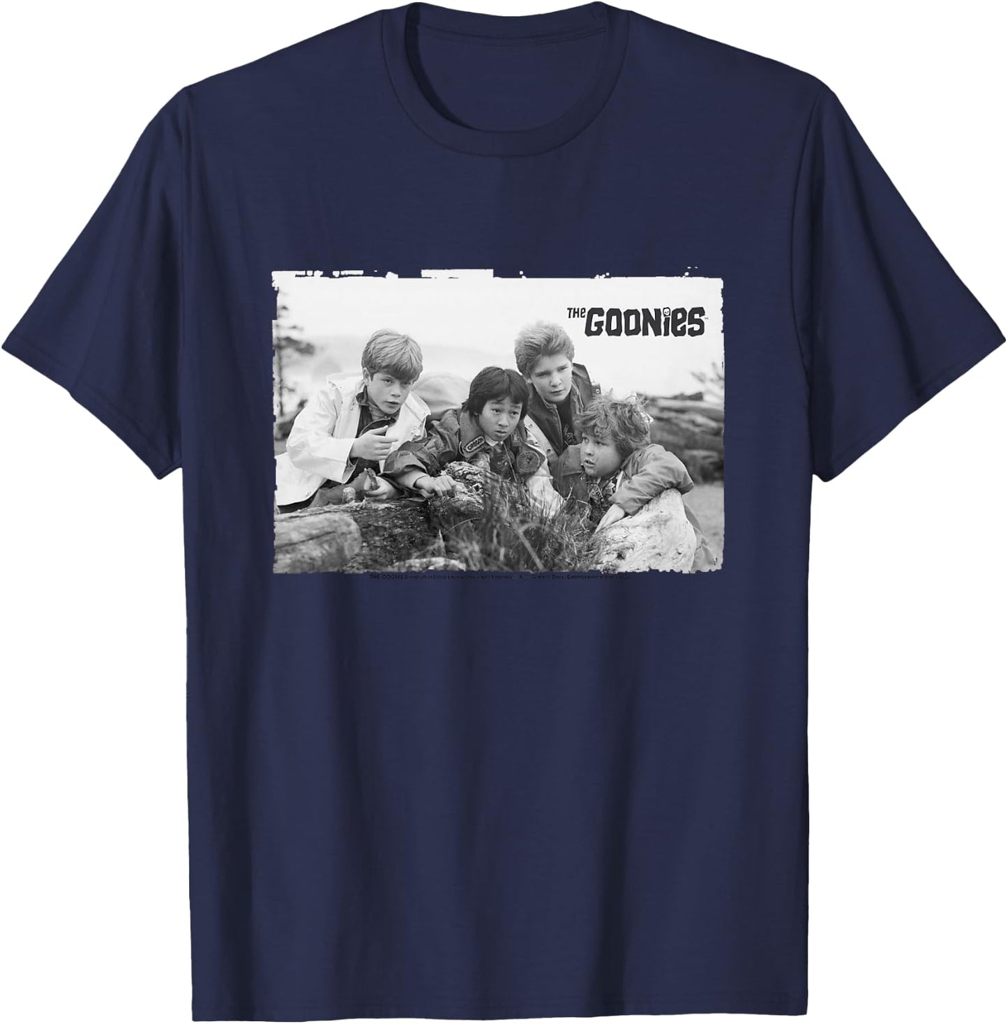 The Goonies Gang Mikey Data Mouth & Chunk Kids T-Shirt - T-Shirt | Navy