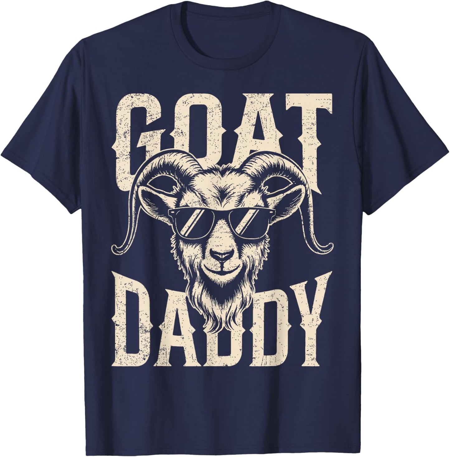 Vintage Goat Dad Goat Lovers Daddy Father's Day T-Shirt - T-Shirt | Navy