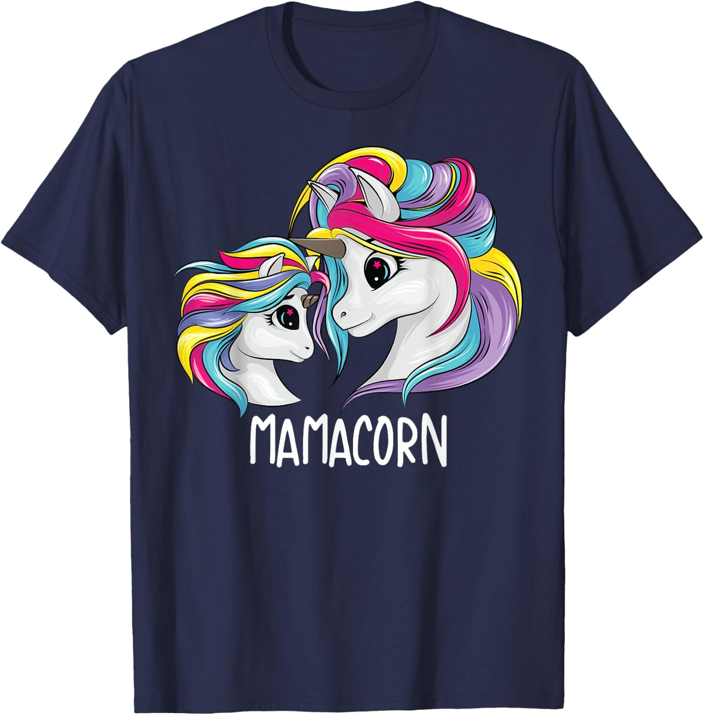 Cute Mom Baby Mama Unicorn Funny Mamacorn Gift Mom T-Shirt - T-Shirt | Navy