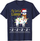 Fa La La Llama Christmas Shirt Funny Christmas Llama T-Shirt - T-Shirt | Navy
