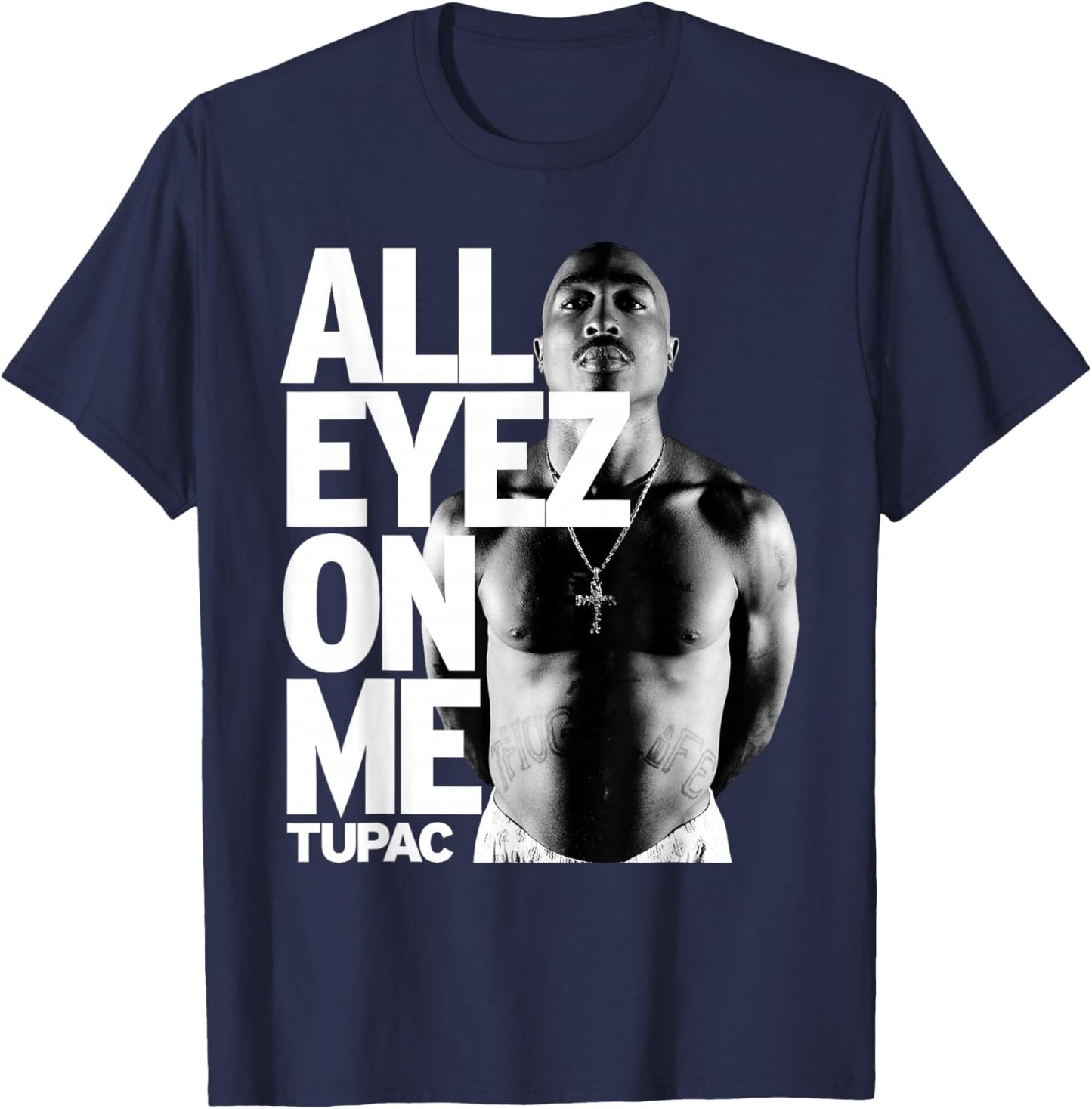 Tupac All Eyes on Me , black T-Shirt - T-Shirt | Navy