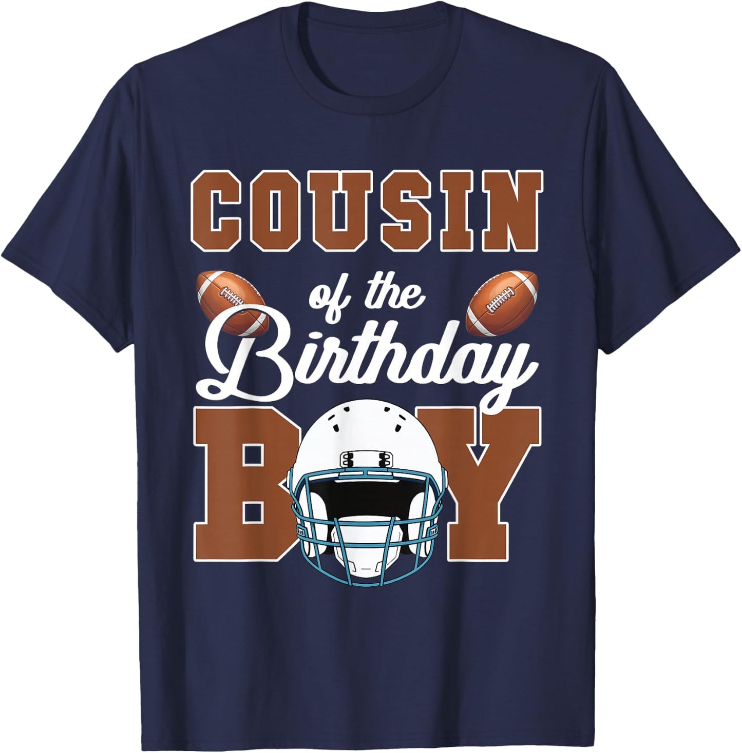 Football Touchdown Birthday Kids Outfit - Kids & Adults Family Matching Football Party - Black, Short Sleeve, Size 4/5 T-Shirt - T-Shirt | Navy