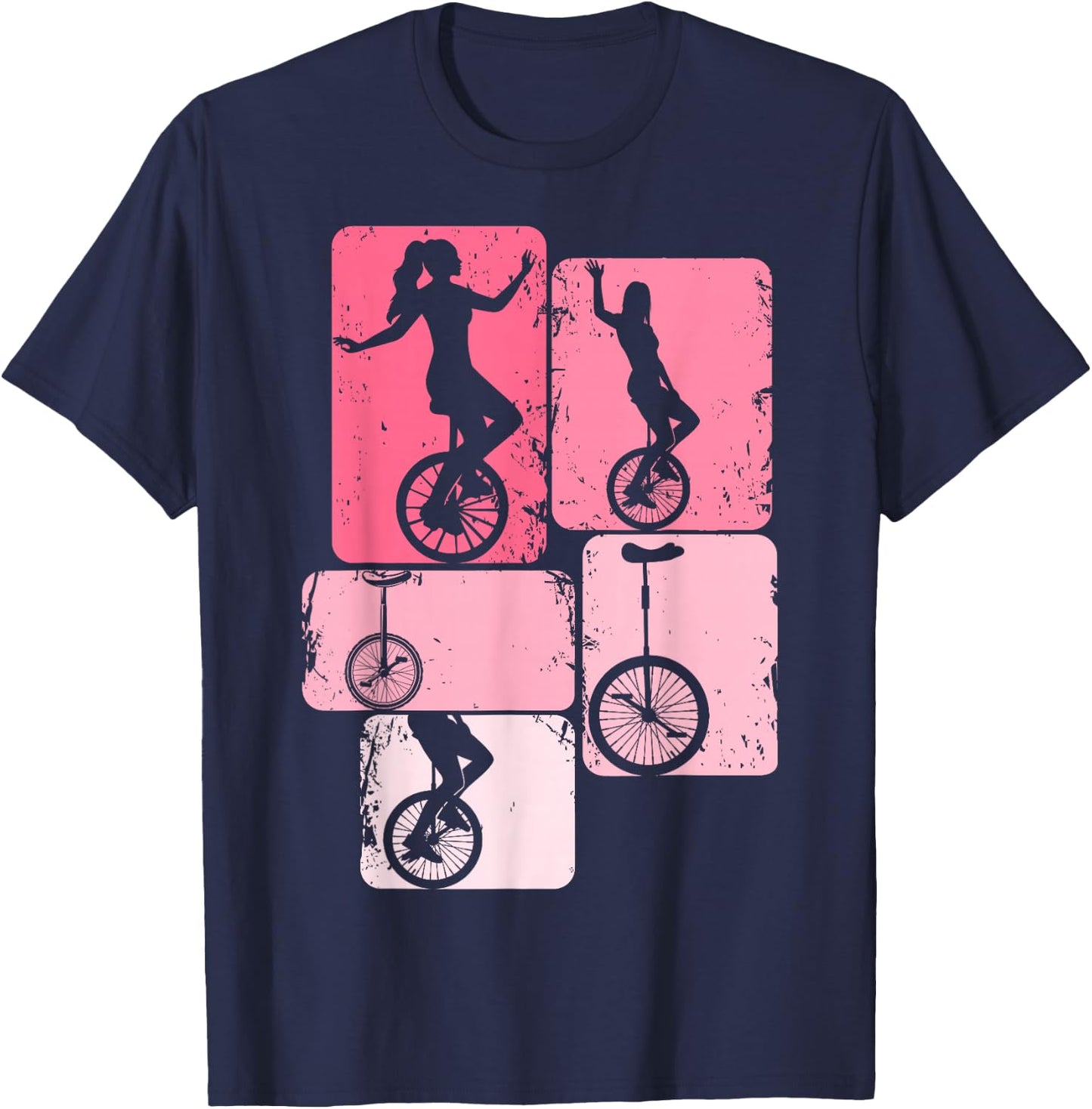 Einrad Mädchen Unicycle Damen Kinder T-Shirt - T-Shirt | Navy