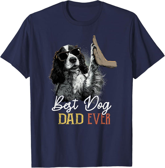 Best English Springer Spaniel Dad Ever Men Dog Fathers Day T-Shirt - T-Shirt | Navy