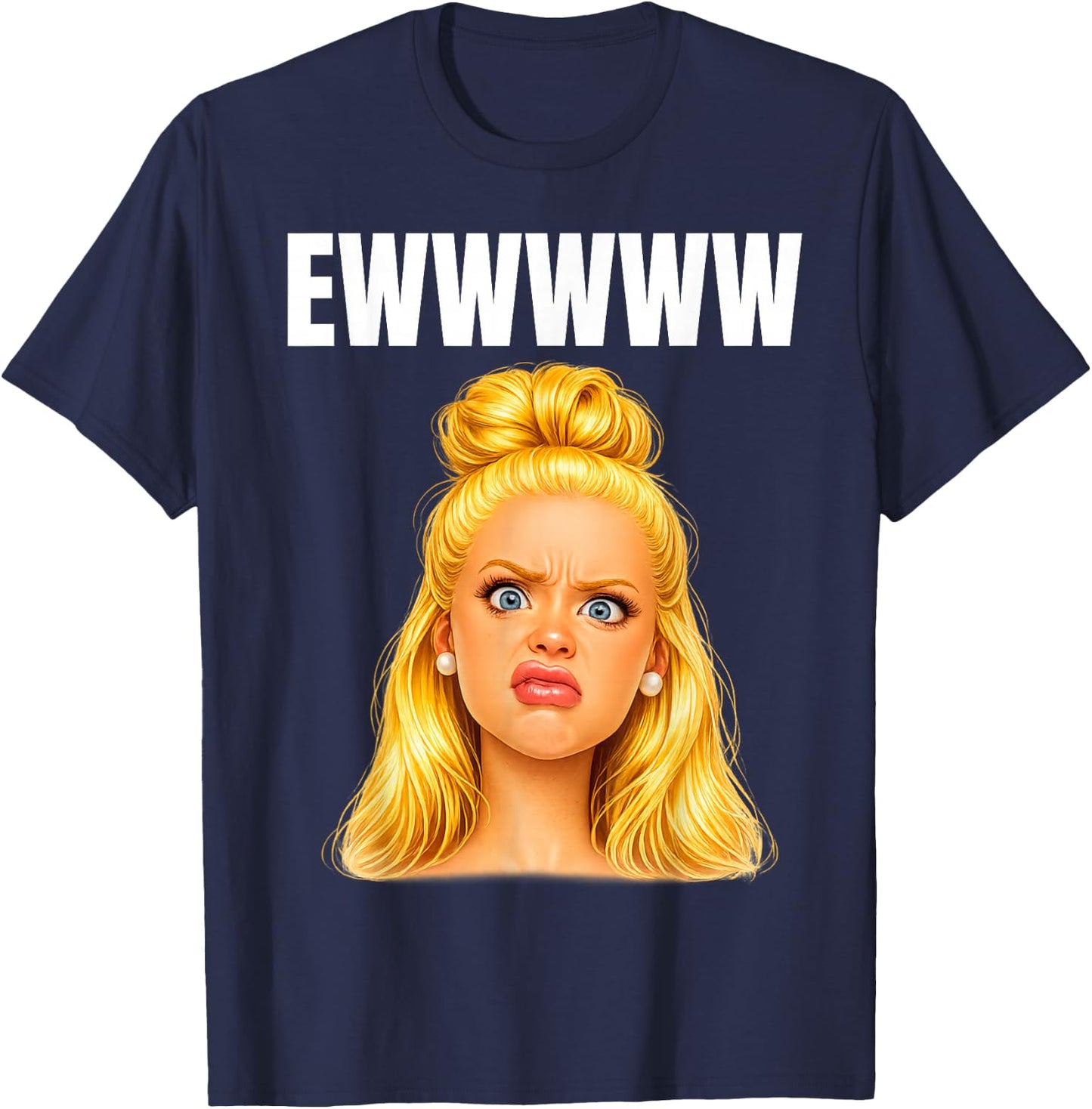 Lustiges Meme Gesicht Doll Face Sarkasmus Design mit Love T-Shirt - T-Shirt | Navy