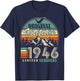 Original 1946 Vintage Birthday 80 Years Women T-Shirt - T-Shirt | Navy