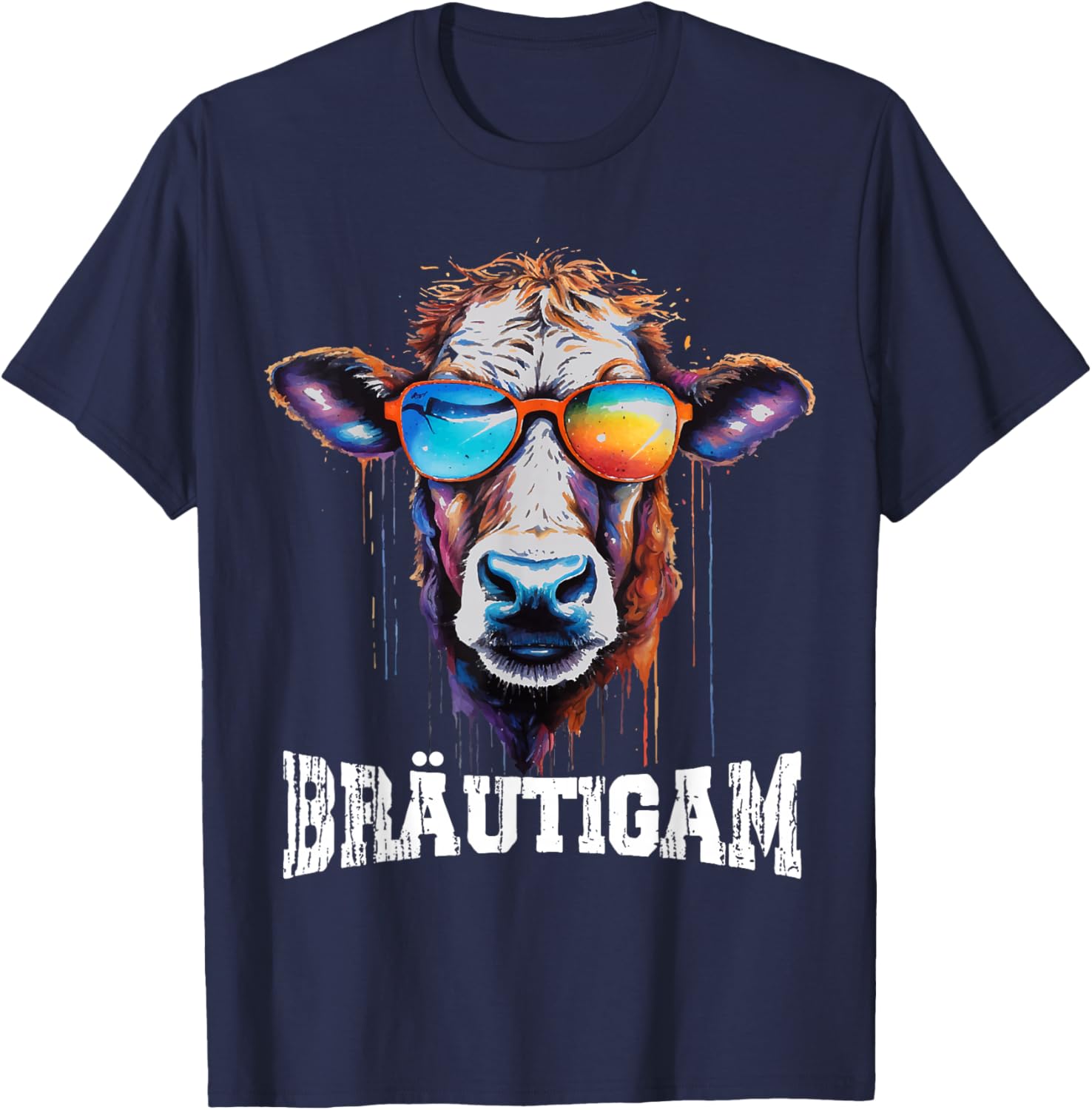 JGA Bräutigam Kuh Bauern & Landwirt Poltern JGA T-Shirt - T-Shirt | Navy