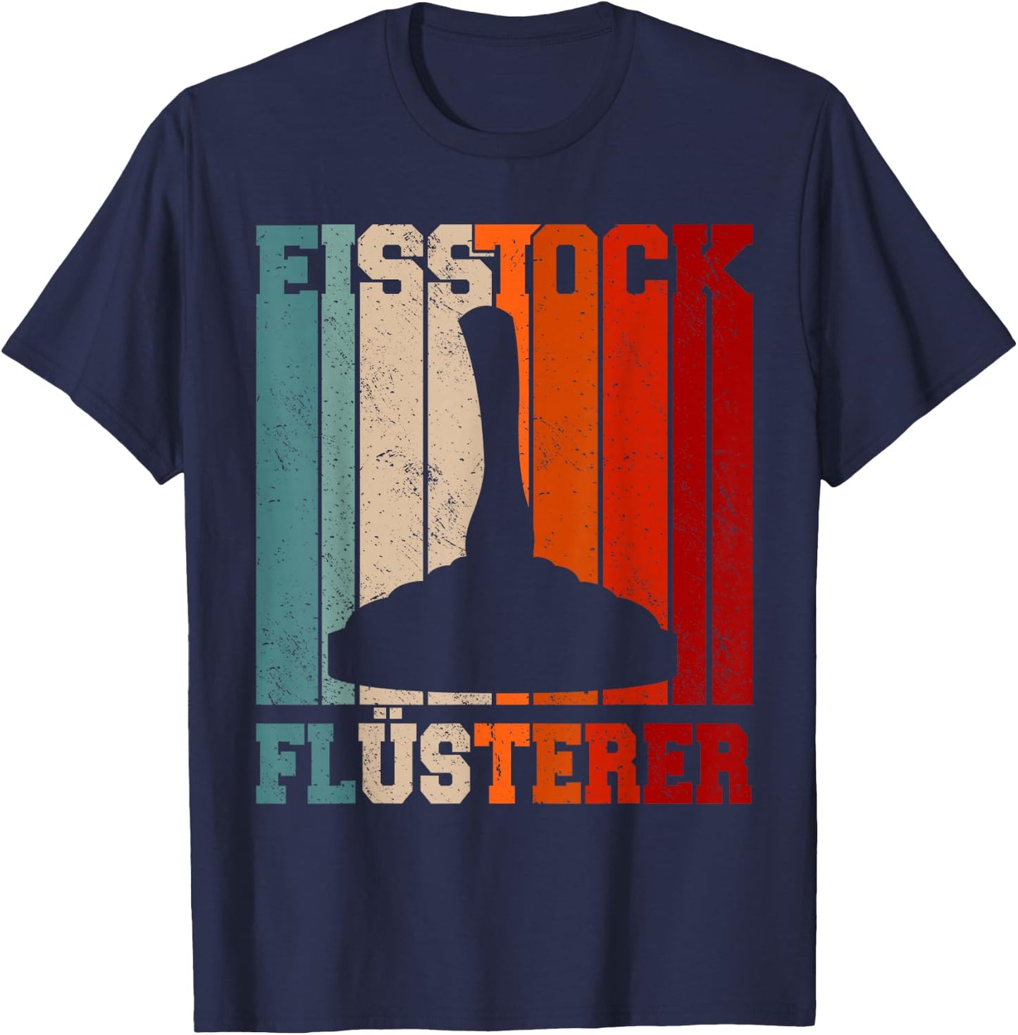 Eisstockschießen | Stick Shooters | Eisstock Whisperer , black T-Shirt - T-Shirt | Navy