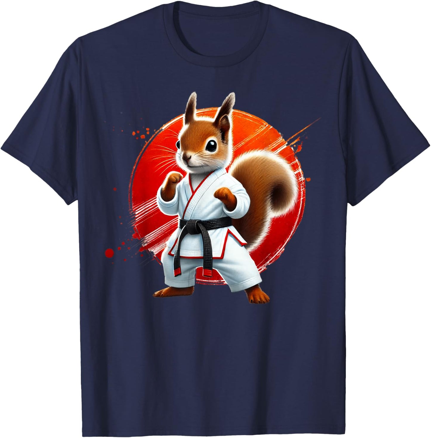 Karate Squirrel Martial Arts Fighter Judo Taekwondo JiuJitsu T-Shirt - T-Shirt | Navy