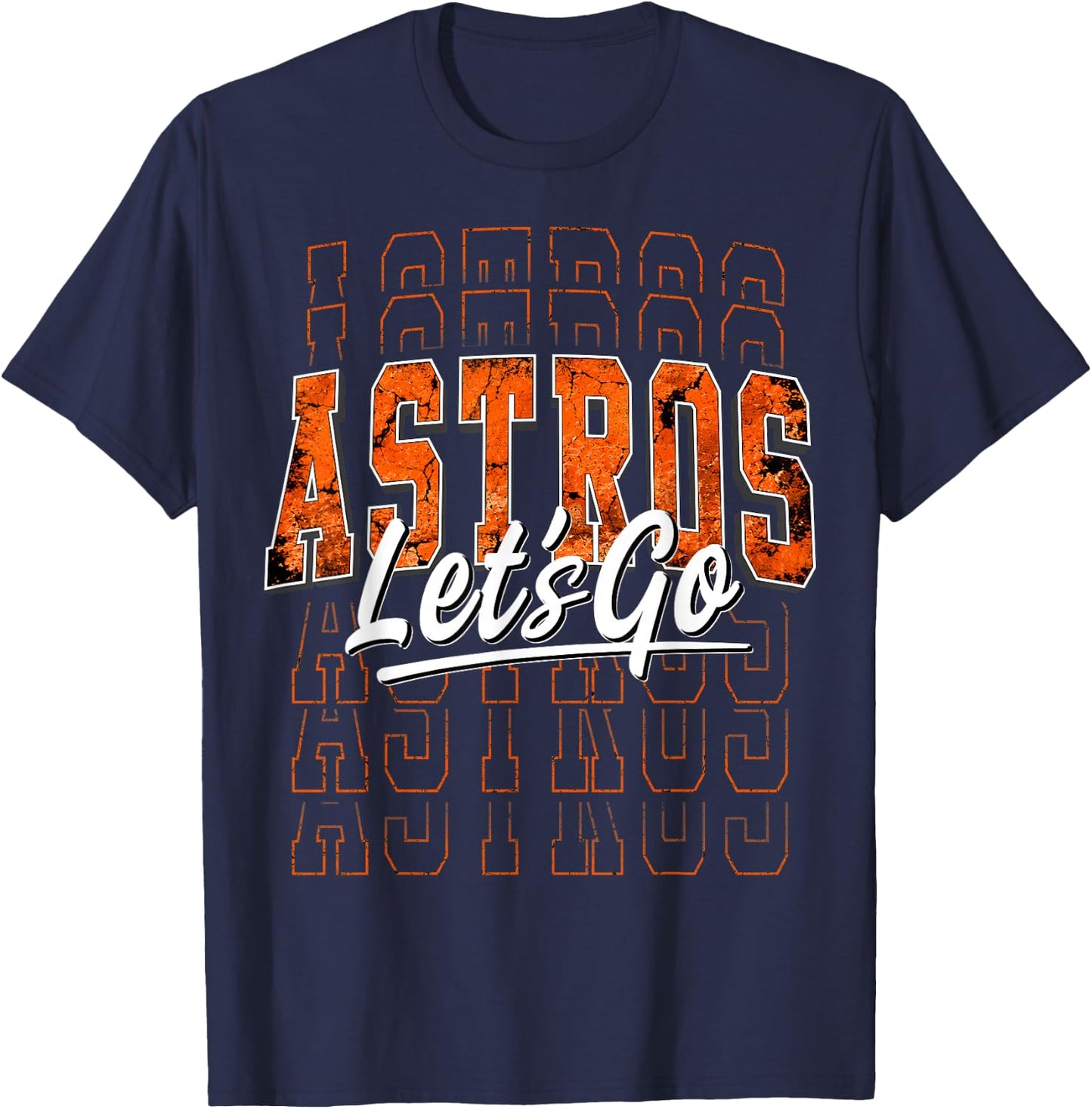 Astros Name Retro Vintage Men Women Youth Design T-Shirt - T-Shirt | Navy