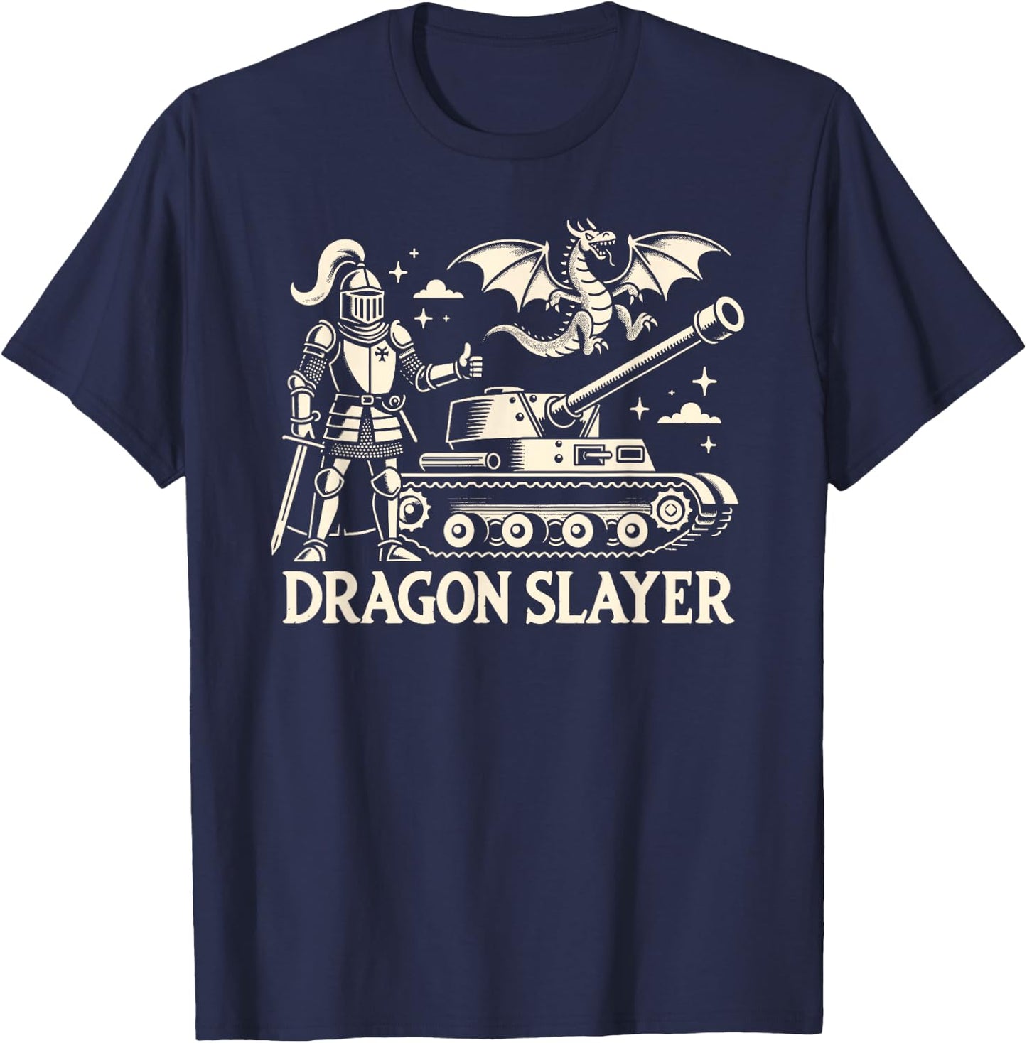 Dragon Slayer Knight Ren Faire LARP, Renaissance Festival T-Shirt - T-Shirt | Navy