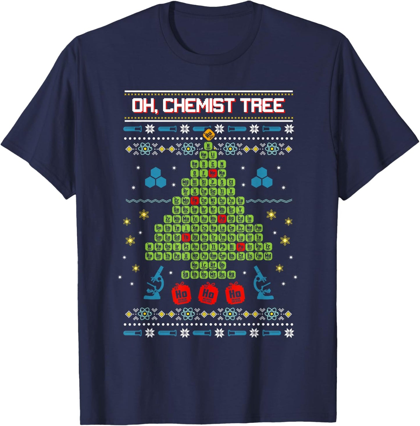 Oh, Chemist Tree - Chemistry Tree Christmas Science T-Shirt - T-Shirt | Navy