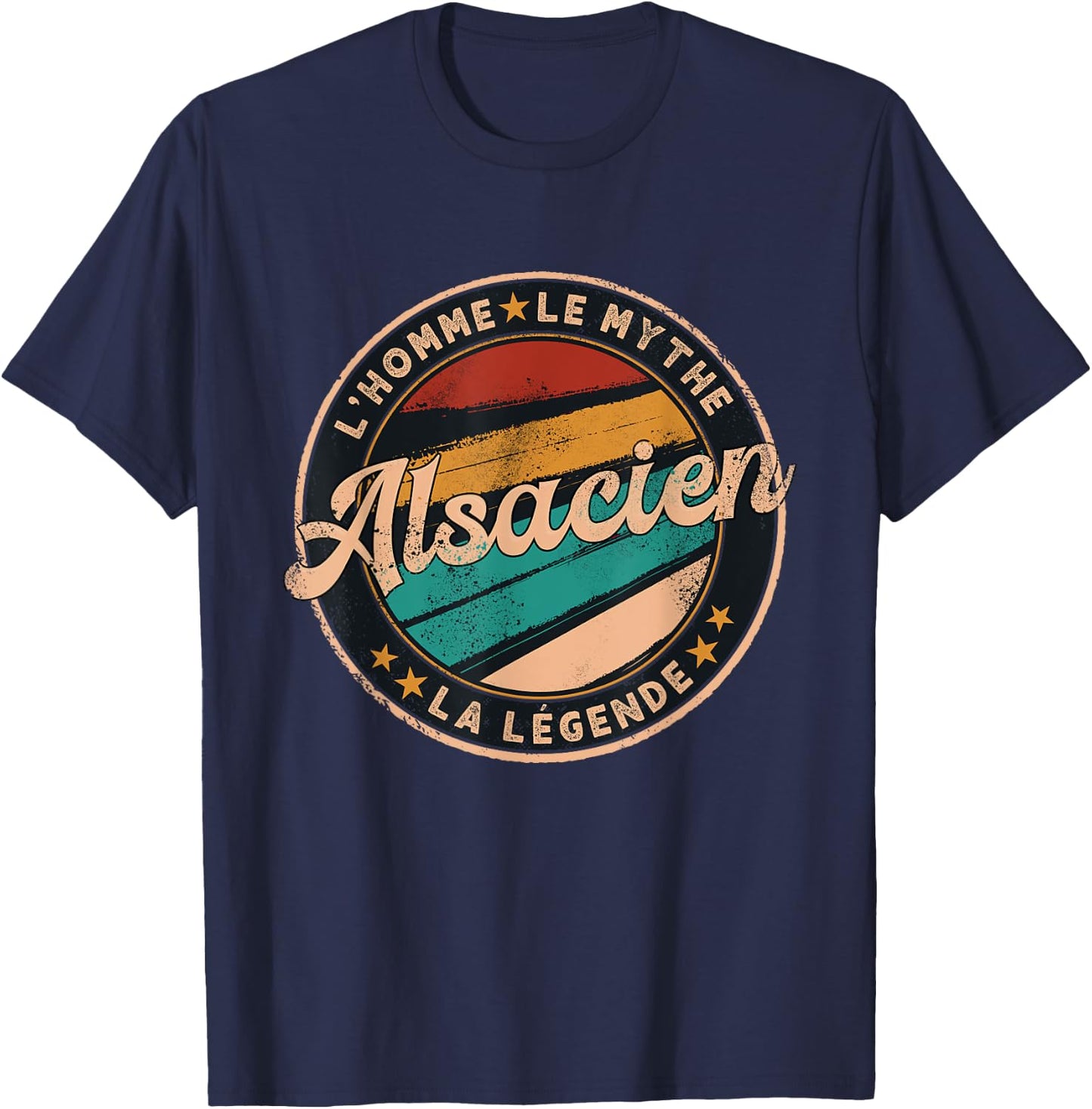 Alsatian Man Myth Legend Gift Humour Alsace , Black, S T-Shirt - T-Shirt | Navy