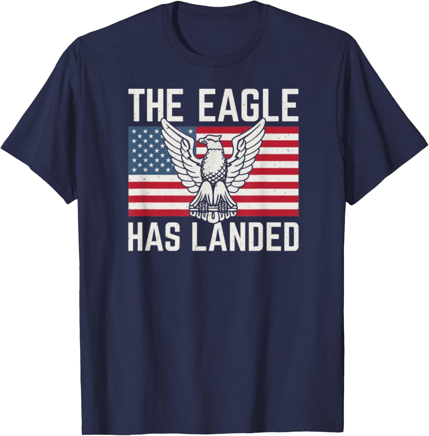 The Eagle Has Landed Scouting Adult Eagle Theme Black Small Classic Fit Short Sleeve T-Shirt - T-Shirt | Navy