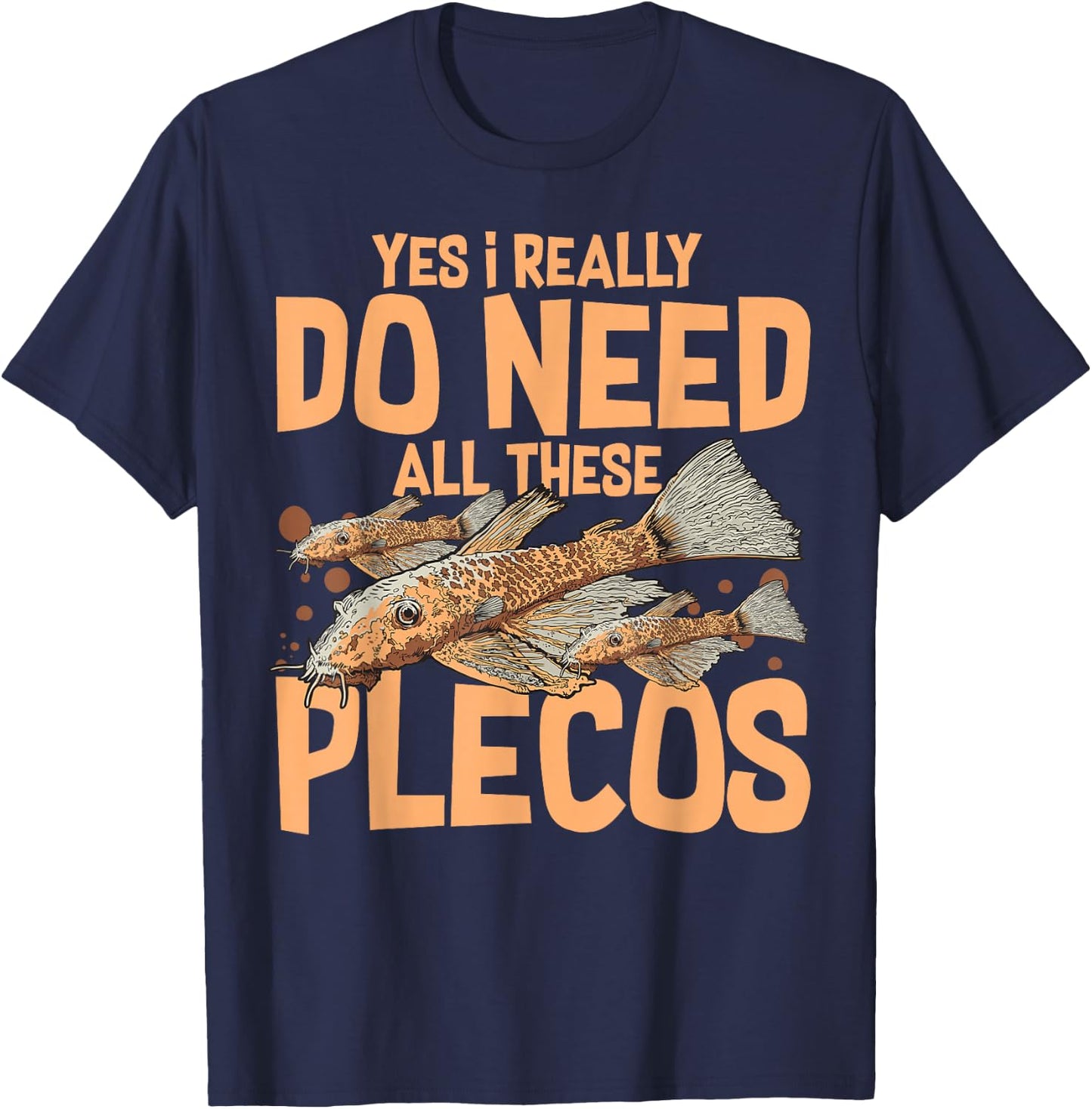 Plecostomus Pleco Fish Aquarium Food Tank Zebra Cave T-Shirt - T-Shirt | Navy