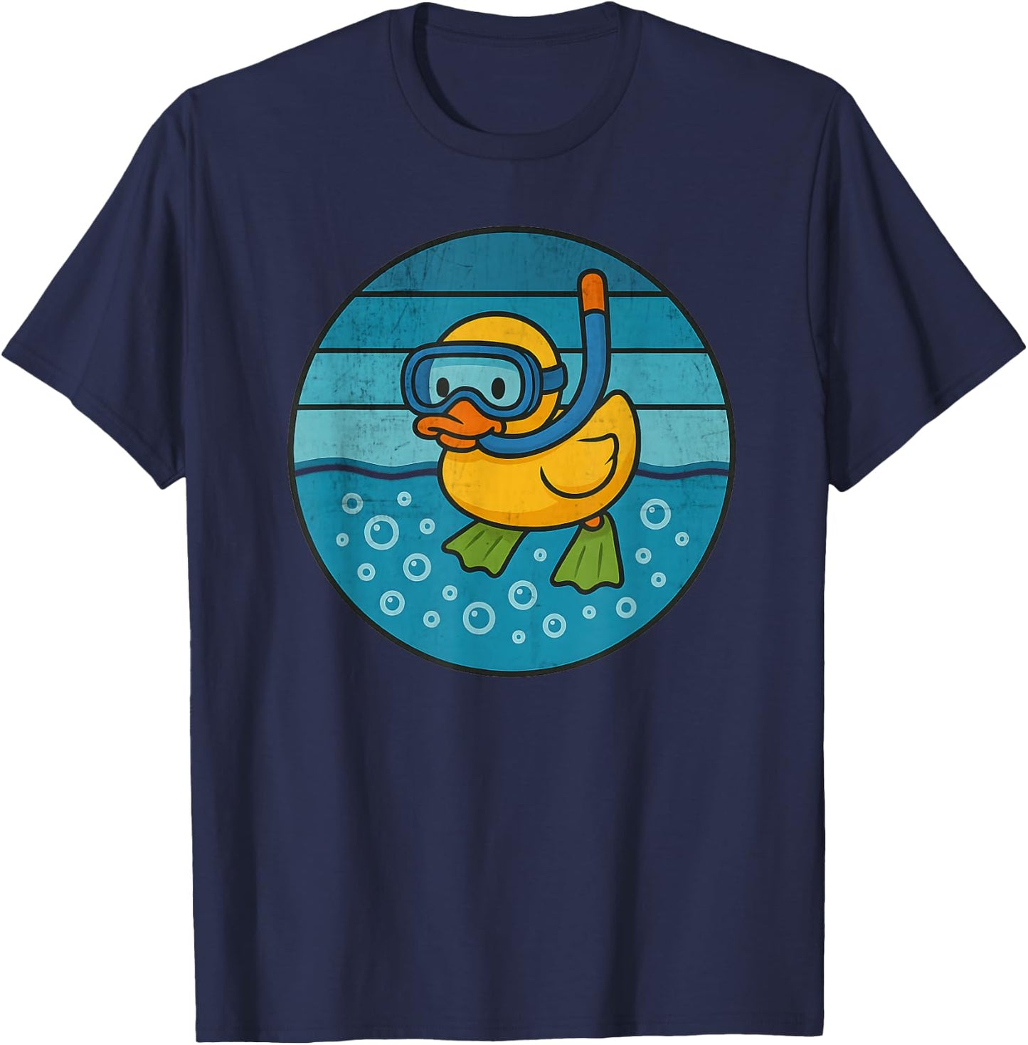Rubber Duck Snorkeling Rubber Ducky Scuba Diving Ocean Cute T-Shirt - T-Shirt | Navy