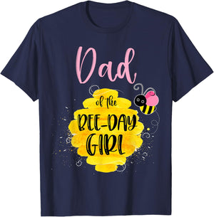 Dad Daddy Bee Day Girl Birthday Honeybee Bday Party Family T-Shirt - T-Shirt | Navy