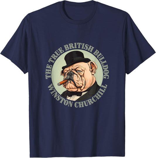 Winston Churchill – Véritable bouledogue britannique – Histoire britannique T-Shirt - T-Shirt | Navy
